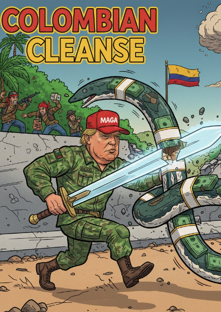 Imagen de “Colombia tiene fábricas de cocaína donde hacen cocaína… destruiría esas fábricas Estaría orgulloso de hacerlo, personalmente”, dijo Trump. “No digo que lo voy a hacer, pero estaría orgulloso de hacerlo, porque vamos a salvar millones de vidas al hacerlo”.

